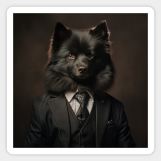 Schipperke Dog in Suit Magnet